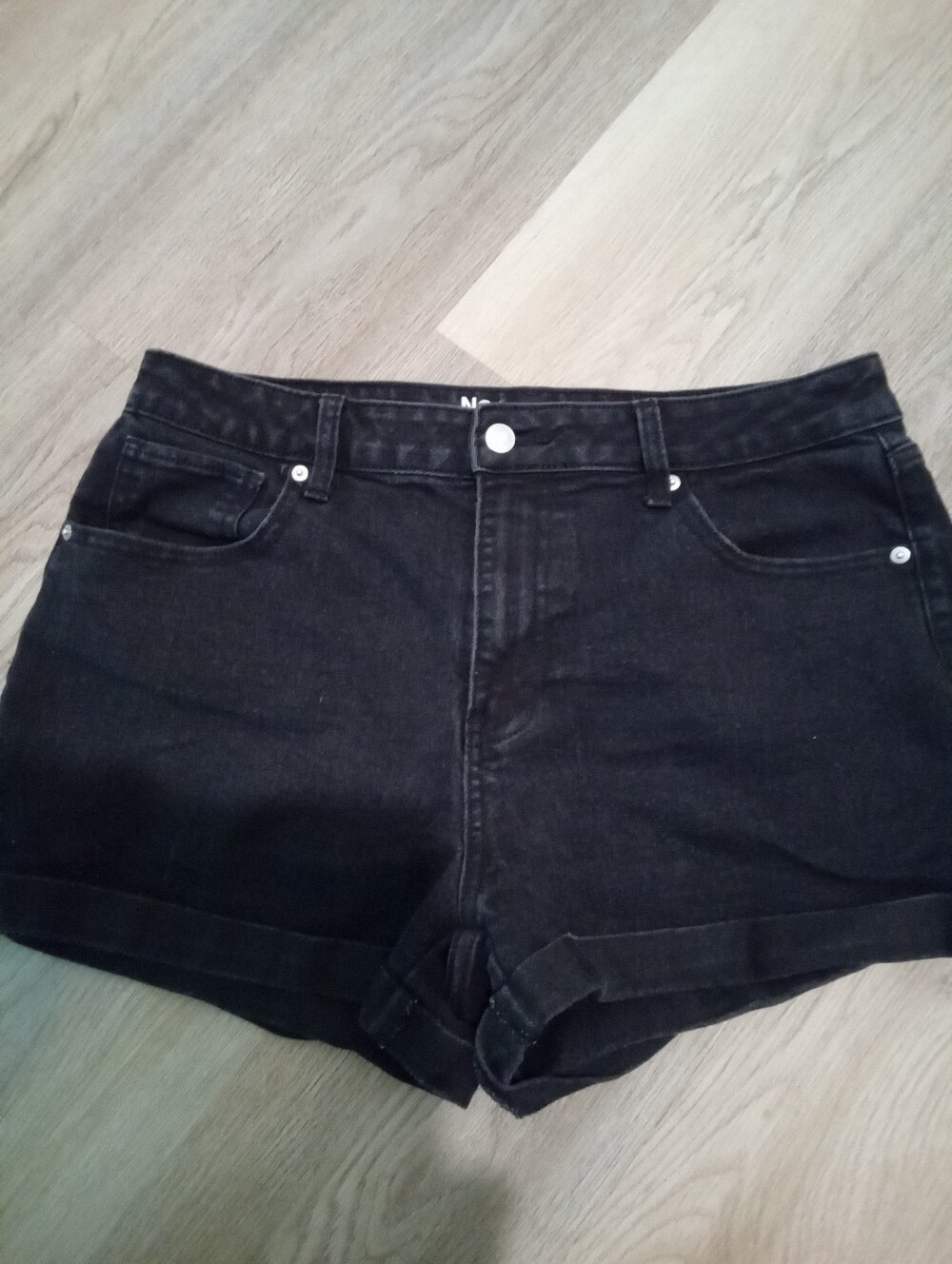 No Boundaries Plus Size 14 Black Denim Cuffed Women's Shorts